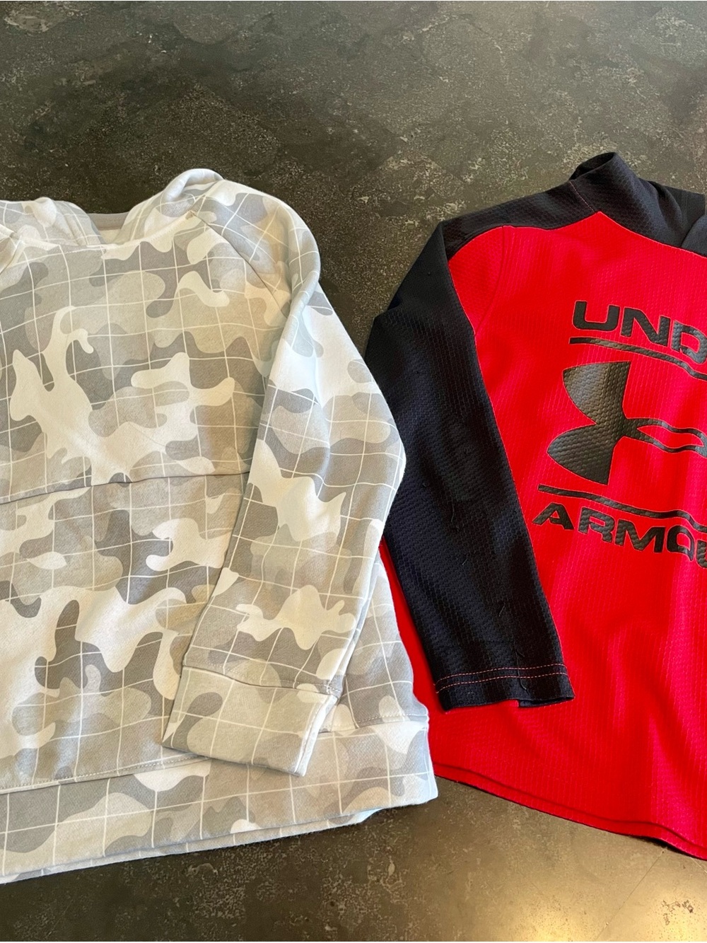 Under Armour Red and Black Long Sleeve Performance Shirt for Kids